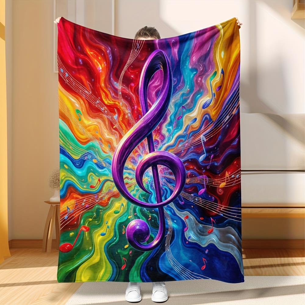 Home Textiles Notes - Painted musical note pattern Flannel printed