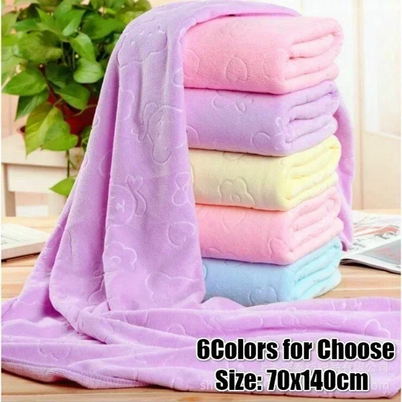Home Textiles Face Towel - 2026 70*140cm Microfiber Embossed Bear Bath