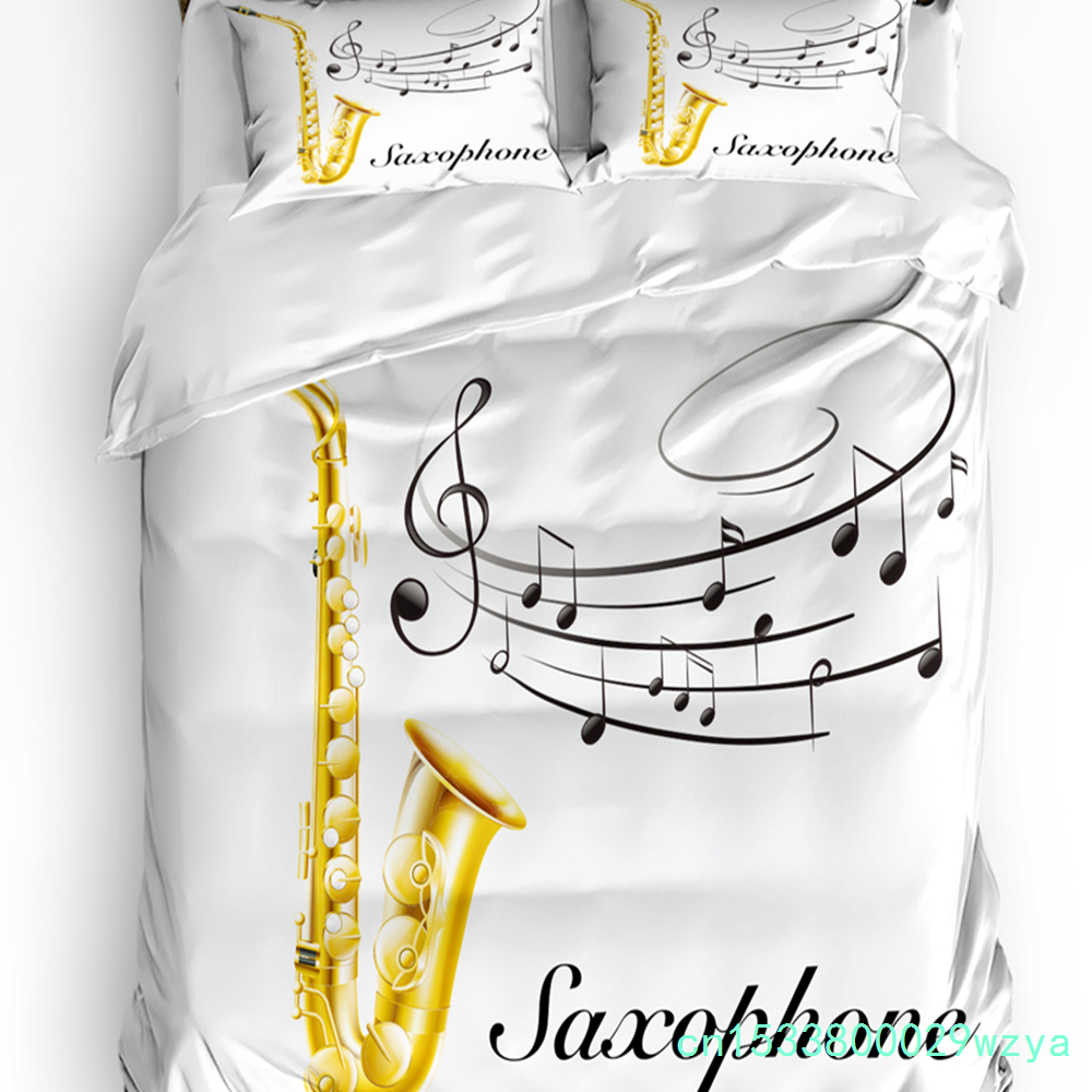 Home Textiles Notes - Saxophone Music Note Bedding Set 3pcs