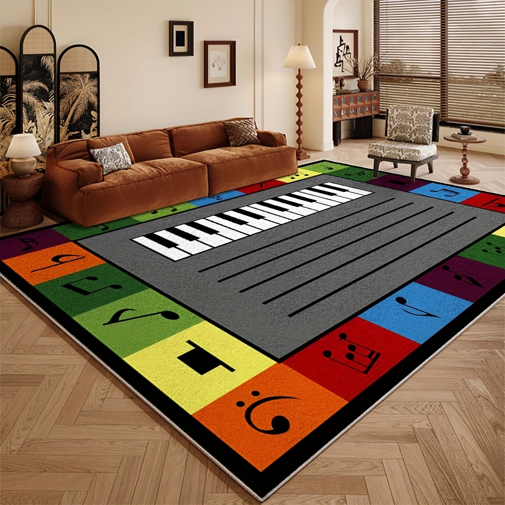 Home Textiles Notes - Soft Velvet Washable Area Mat Musical