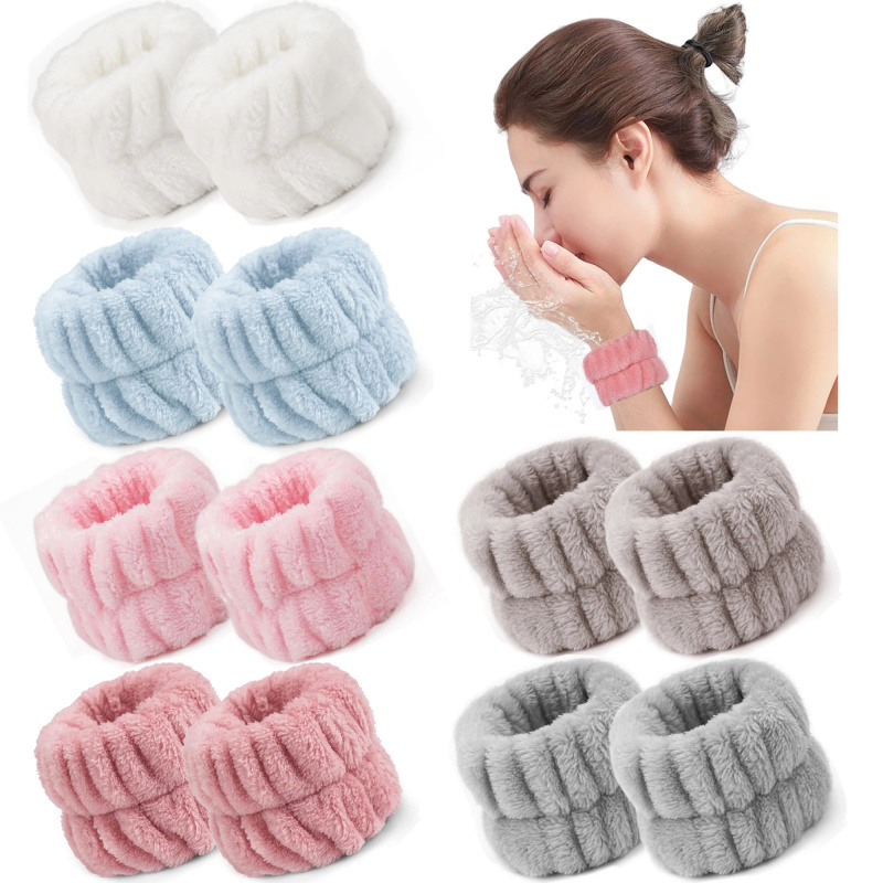 Home Textiles Face Towel - 2PCS Reusable Spa Wrist Washband Soft