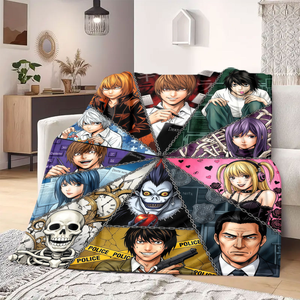 Home Textiles Notes - Death Note Grand Cartoon Flannel Blanket,
