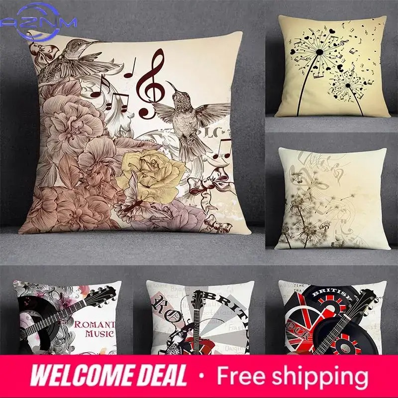 Home Textiles Notes - Musical Note Guitar Series Pattern Home