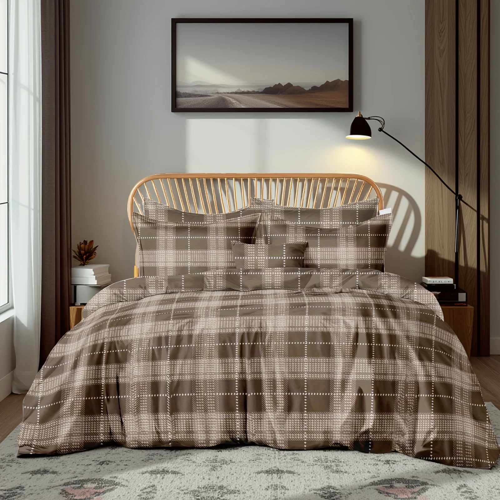 Duvet Insert White - Gray and White Striped Printed Fleece