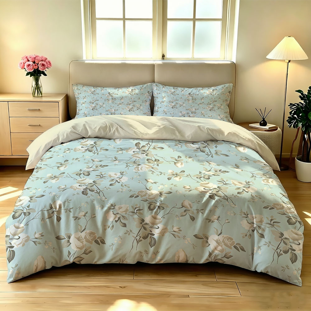 3PCS Vintage Elegant White Ros - Duvet Insert White review and price