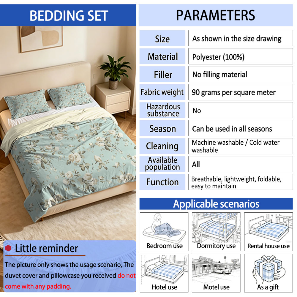 3PCS Vintage Elegant White Ros - Duvet Insert White review and price