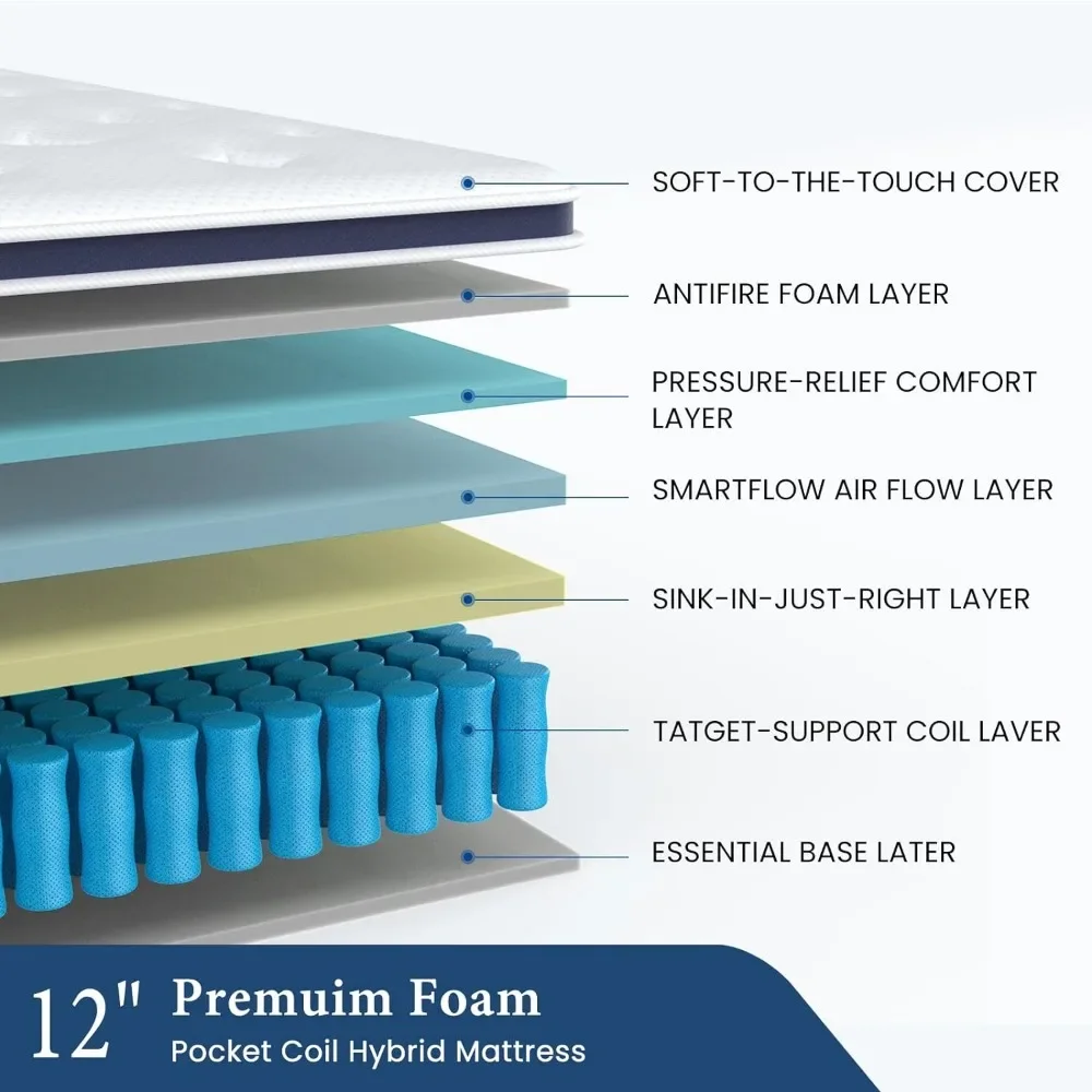 Bed Mattresses Hybrid Construc - Memory Foam Topper review and price