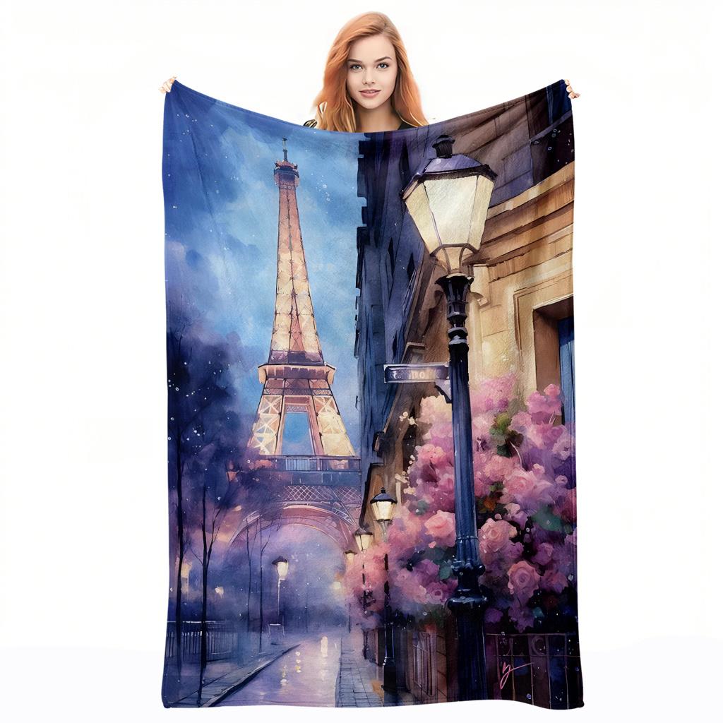 Paris Night Scene Pattern Flan - Home Textiles Paris review and price