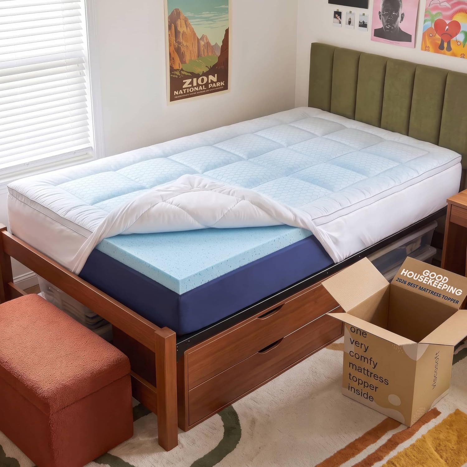4 Inch Pillow Top Memory Foam  - Memory Foam Topper review and price