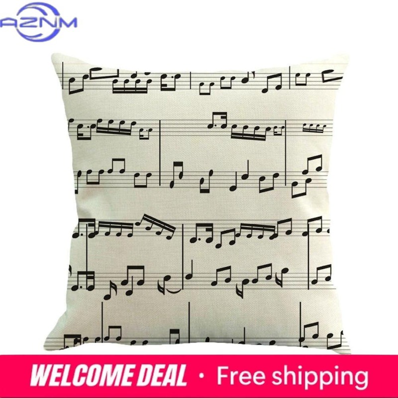 Square Musical Note Printed Cu - Home Textiles Notes review and price