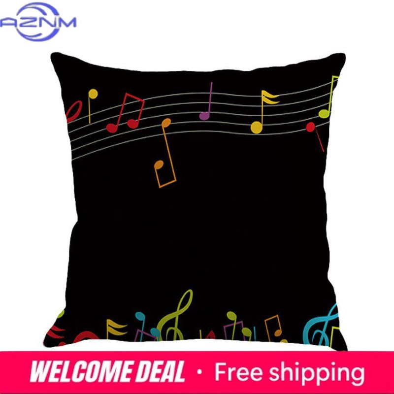 Square Musical Note Printed Cu - Home Textiles Notes review and price